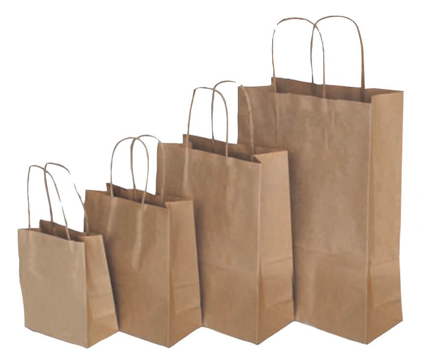Brown paper bags with handles
