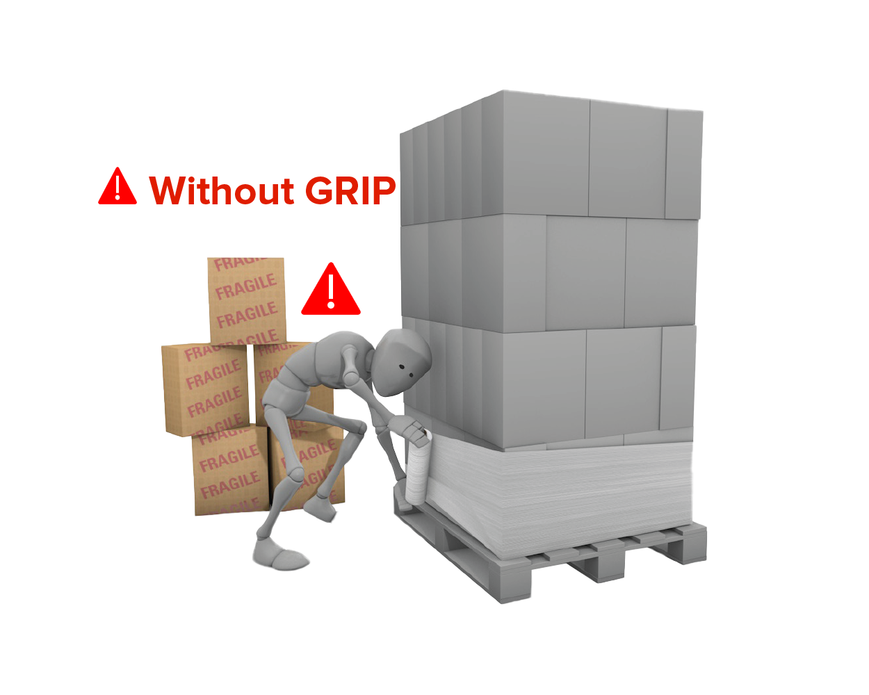 Standard pallet wrap without GRIP