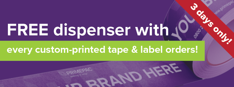 Get a FREE dispenser with every custom-printed tape & label order!