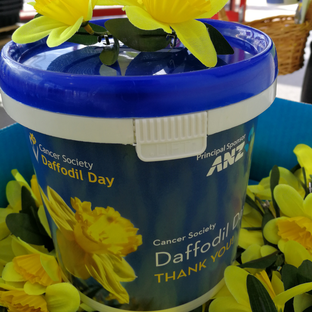 Daffodil donations bucket