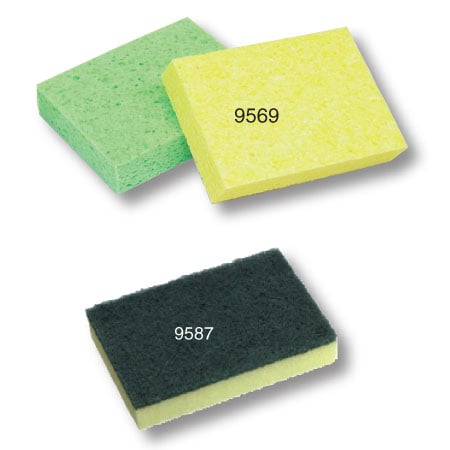 Scouring pads and sponges
