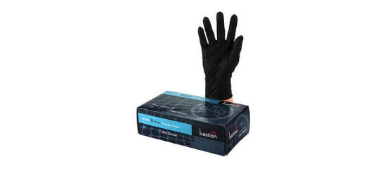 Heavy duty black nitrile gloves
